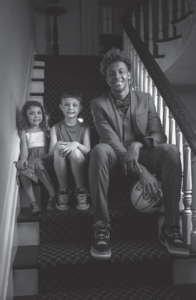 Romeo Langford with fans Elliott Baker, 7, and his sister Eve Baker, 5.