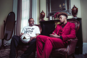 Romeo Langford with his father Tim Langford.