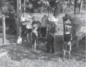 Building a goat stable this fall was a family (and friends) affair.