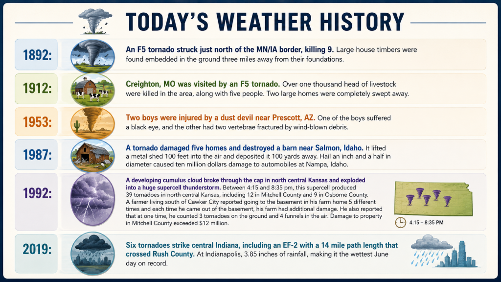 ChatGPT Image Jun 14 2026 12_10_44 PM - Extol Media Infographic timeline of major tornado events from 1892 to 2019, with year labels, circular icons, and descriptive blurbs.