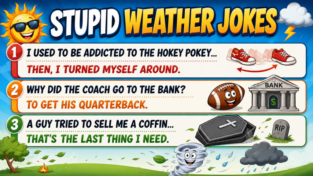 ChatGPT Image Jul 12 2026 02_08_43 PM - Extol Media Bright weather jokes infographic with a sun wearing sunglasses and three joke panels about volleyball? (I’ll describe)