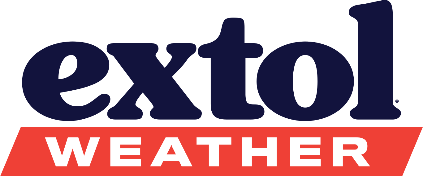 Logo with large navy text above a red angled banner that reads WEATHER, suggesting a weather-brand graphic.