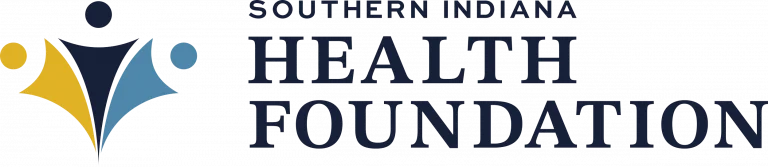 Logo for Southern Indiana Health Foundation with a three-colored abstract figure to the left of the name.